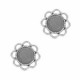 Metal basic cabochon setting Flower Ø12mm Antique silver 